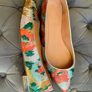 J. Crew Jacquard Metallic Patterned Flats Size 7.5